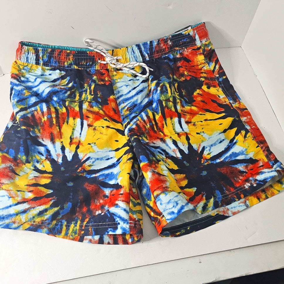 Mens Lg(36-38) No Boundaries Color Splat Swim Shorts